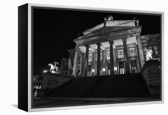 Theatre, 'Gendarmenmarkt', Berlin, middle, night photography-Christian Hikade-Framed Premier Image Canvas