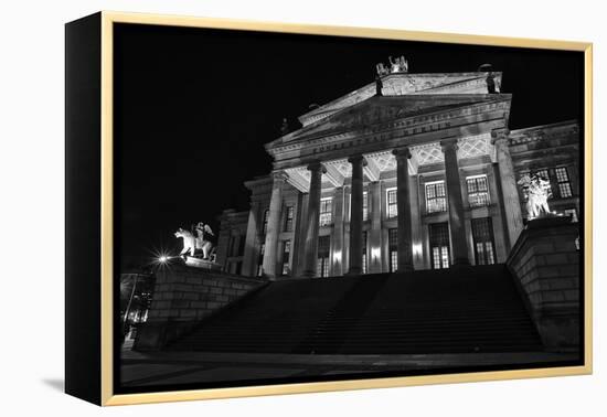 Theatre, 'Gendarmenmarkt', Berlin, middle, night photography-Christian Hikade-Framed Premier Image Canvas