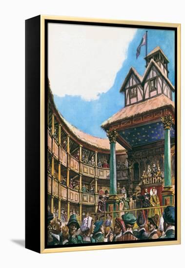 Theatre in London at the Time of Queen Elizabeth I (Colour Litho)-Peter Jackson-Framed Premier Image Canvas