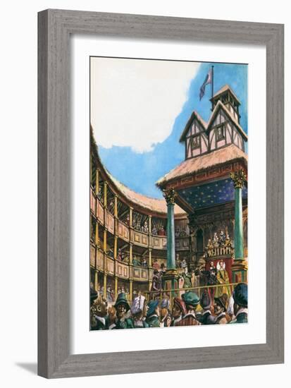 Theatre in London at the Time of Queen Elizabeth I (Colour Litho)-Peter Jackson-Framed Giclee Print