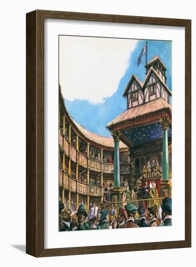 Theatre in London at the Time of Queen Elizabeth I (Colour Litho)-Peter Jackson-Framed Giclee Print