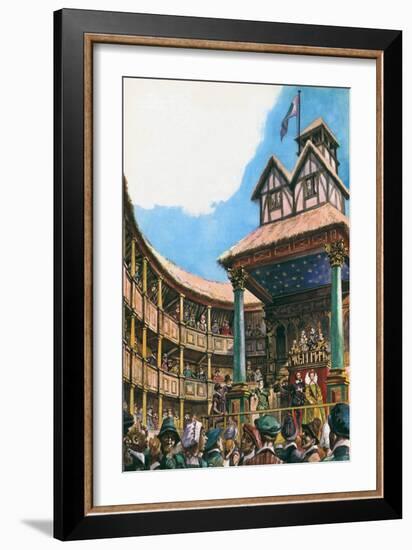 Theatre in London at the Time of Queen Elizabeth I (Colour Litho)-Peter Jackson-Framed Giclee Print