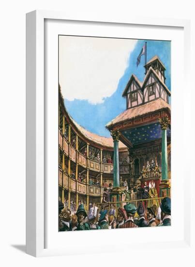 Theatre in London at the Time of Queen Elizabeth I (Colour Litho)-Peter Jackson-Framed Giclee Print