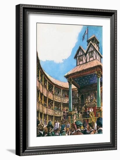 Theatre in London at the Time of Queen Elizabeth I (Colour Litho)-Peter Jackson-Framed Giclee Print