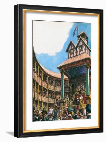 Theatre in London at the Time of Queen Elizabeth I (Colour Litho)-Peter Jackson-Framed Giclee Print