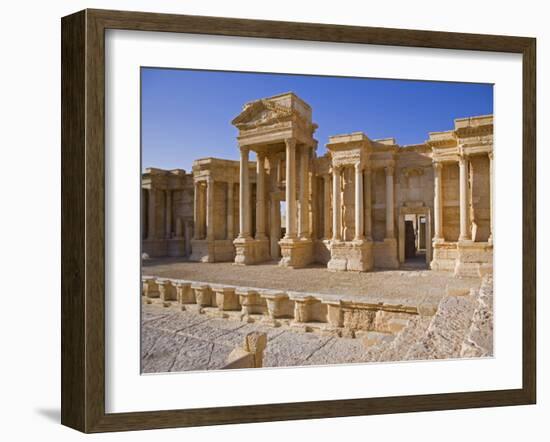 Theatre in the Spectacular Ruined City of Palmyra, Syria-Julian Love-Framed Photographic Print