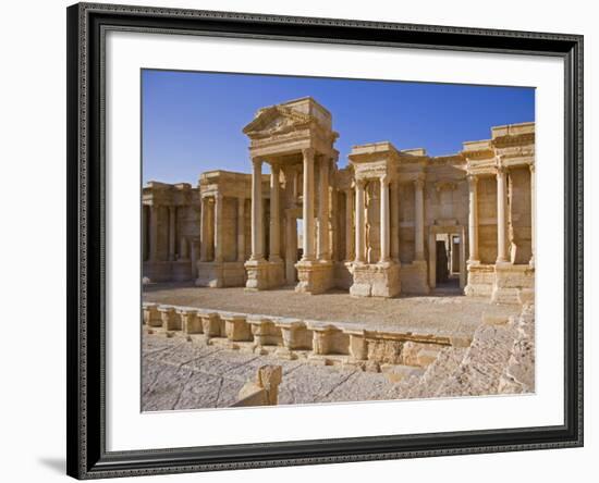 Theatre in the Spectacular Ruined City of Palmyra, Syria-Julian Love-Framed Photographic Print