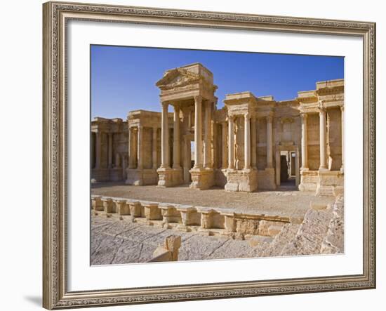 Theatre in the Spectacular Ruined City of Palmyra, Syria-Julian Love-Framed Photographic Print