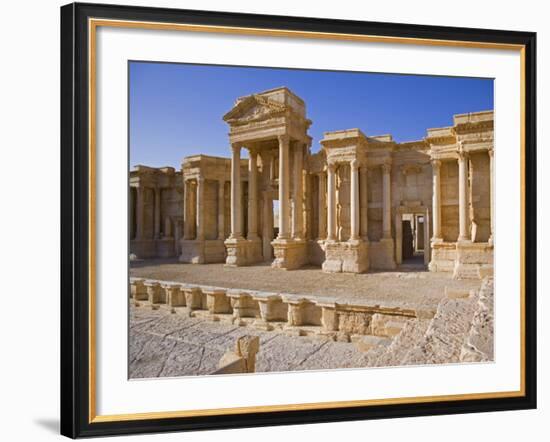 Theatre in the Spectacular Ruined City of Palmyra, Syria-Julian Love-Framed Photographic Print