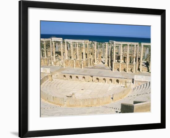 Theatre, Leptis Magna, UNESCO World Heritage Site, Tripolitania, Libya, North Africa, Africa-Sergio Pitamitz-Framed Photographic Print