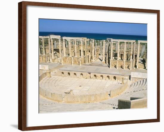 Theatre, Leptis Magna, UNESCO World Heritage Site, Tripolitania, Libya, North Africa, Africa-Sergio Pitamitz-Framed Photographic Print