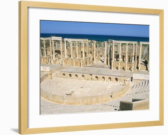 Theatre, Leptis Magna, UNESCO World Heritage Site, Tripolitania, Libya, North Africa, Africa-Sergio Pitamitz-Framed Photographic Print