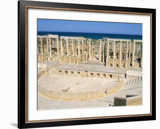 Theatre, Leptis Magna, UNESCO World Heritage Site, Tripolitania, Libya, North Africa, Africa-Sergio Pitamitz-Framed Photographic Print