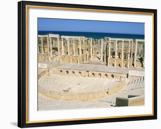 Theatre, Leptis Magna, UNESCO World Heritage Site, Tripolitania, Libya, North Africa, Africa-Sergio Pitamitz-Framed Photographic Print