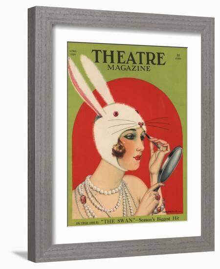 Theatre Magazine, Rabbits Bunny Girls Make Up Makeup Magazine, USA, 1924-null-Framed Giclee Print