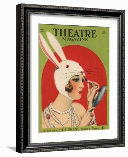 Theatre Magazine, Rabbits Bunny Girls Make Up Makeup Magazine, USA, 1924-null-Framed Giclee Print