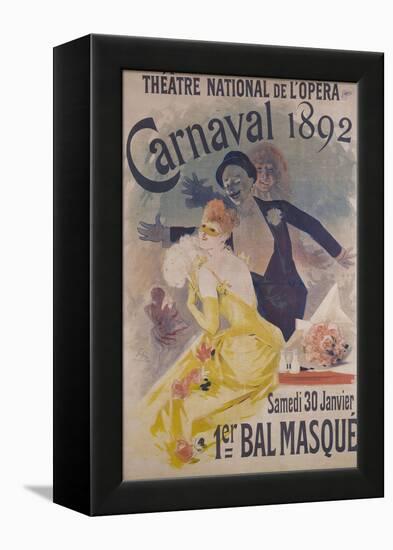 Theatre National de l'Opera, Carnaval 1892, Samedi 30 Janvier, 1er Bal Masque-Jules Chéret-Framed Premier Image Canvas