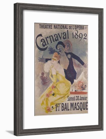 Theatre National de l'Opera, Carnaval 1892, Samedi 30 Janvier, 1er Bal Masque-Jules Chéret-Framed Giclee Print