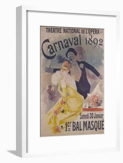 Theatre National de l'Opera, Carnaval 1892, Samedi 30 Janvier, 1er Bal Masque-Jules Chéret-Framed Giclee Print