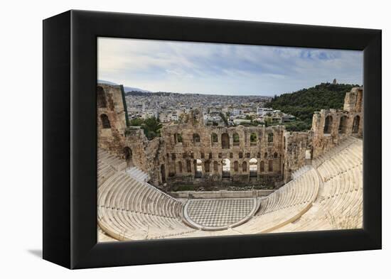 Theatre of Herod Atticus Below the Acropolis with the Hill of Philippapos and City View, Athens-Eleanor Scriven-Framed Premier Image Canvas