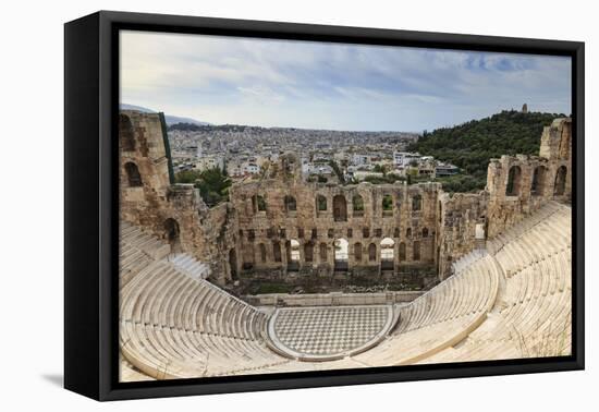 Theatre of Herod Atticus Below the Acropolis with the Hill of Philippapos and City View, Athens-Eleanor Scriven-Framed Premier Image Canvas