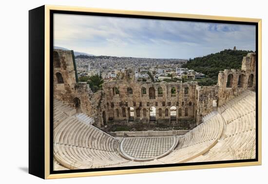 Theatre of Herod Atticus Below the Acropolis with the Hill of Philippapos and City View, Athens-Eleanor Scriven-Framed Premier Image Canvas