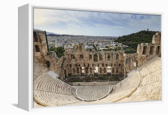 Theatre of Herod Atticus Below the Acropolis with the Hill of Philippapos and City View, Athens-Eleanor Scriven-Framed Premier Image Canvas