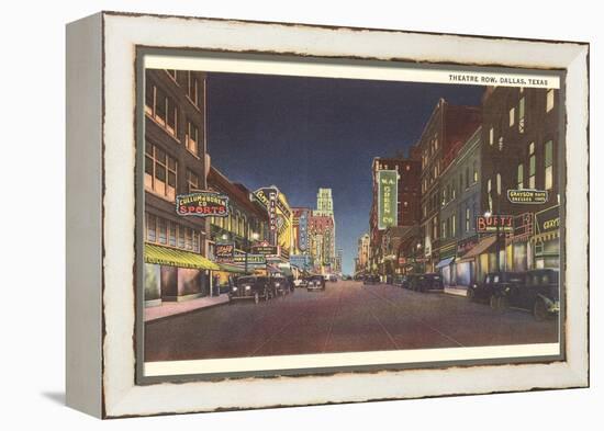 Theatre Row at Night, Dallas-null-Framed Stretched Canvas