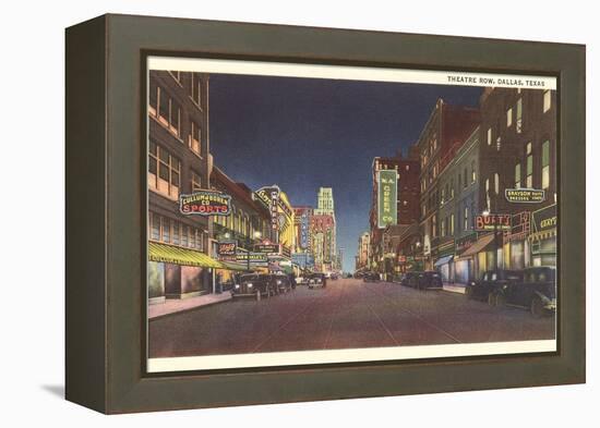 Theatre Row at Night, Dallas-null-Framed Stretched Canvas