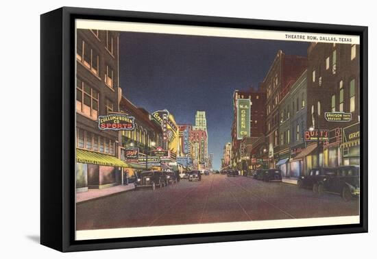 Theatre Row at Night, Dallas-null-Framed Stretched Canvas