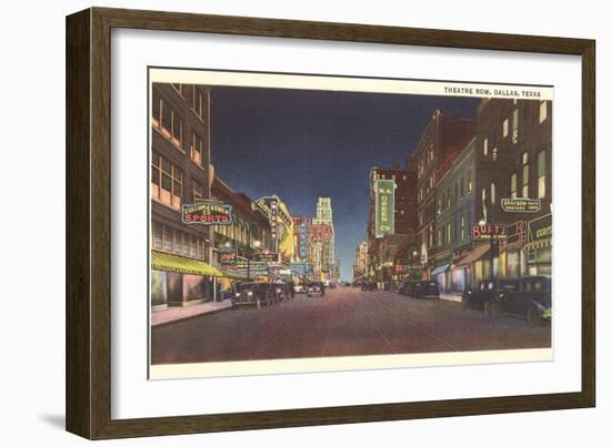 Theatre Row at Night, Dallas-null-Framed Art Print