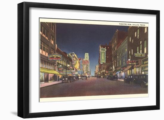 Theatre Row at Night, Dallas-null-Framed Art Print