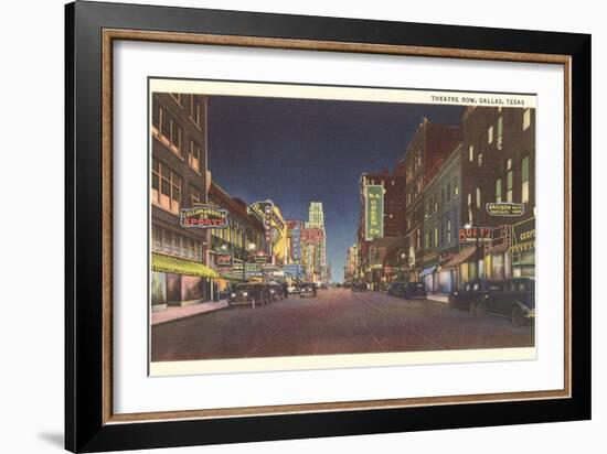 Theatre Row at Night, Dallas-null-Framed Art Print