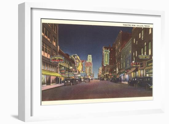 Theatre Row at Night, Dallas--Framed Art Print