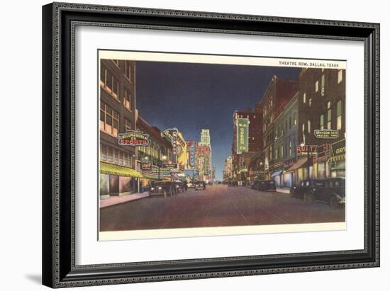 Theatre Row at Night, Dallas-null-Framed Art Print