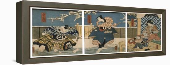 Theatre Scene, 1844-Utagawa Kunisada-Framed Premier Image Canvas