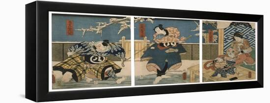 Theatre Scene, 1844-Utagawa Kunisada-Framed Premier Image Canvas