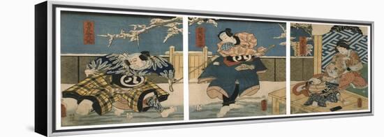 Theatre Scene, 1844-Utagawa Kunisada-Framed Premier Image Canvas