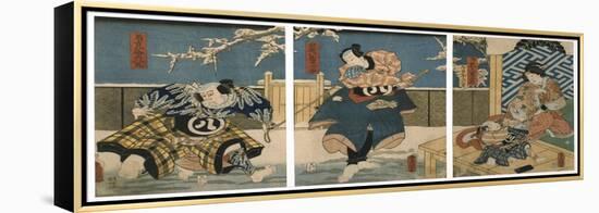 Theatre Scene, 1844-Utagawa Kunisada-Framed Premier Image Canvas