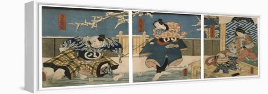 Theatre Scene, 1844-Utagawa Kunisada-Framed Premier Image Canvas