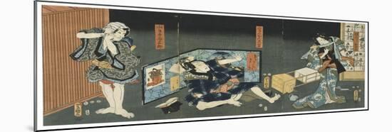 Theatre Scene, 1844-Utagawa Kunisada-Mounted Giclee Print