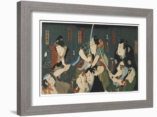 Theatre Scene, 1844-Utagawa Kunisada-Framed Giclee Print