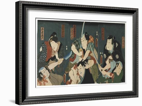 Theatre Scene, 1844-Utagawa Kunisada-Framed Giclee Print