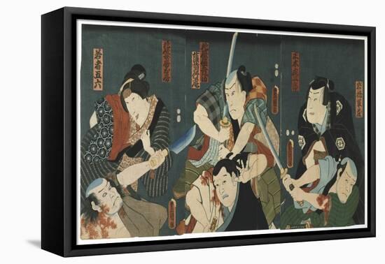 Theatre Scene, 1844-Utagawa Kunisada-Framed Premier Image Canvas