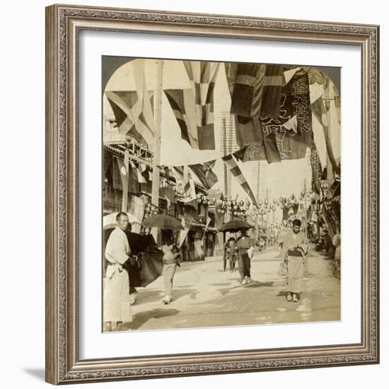 Theatre Street, Osaka, Japan-Underwood & Underwood-Framed Photographic Print