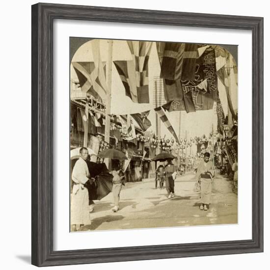 Theatre Street, Osaka, Japan-Underwood & Underwood-Framed Photographic Print