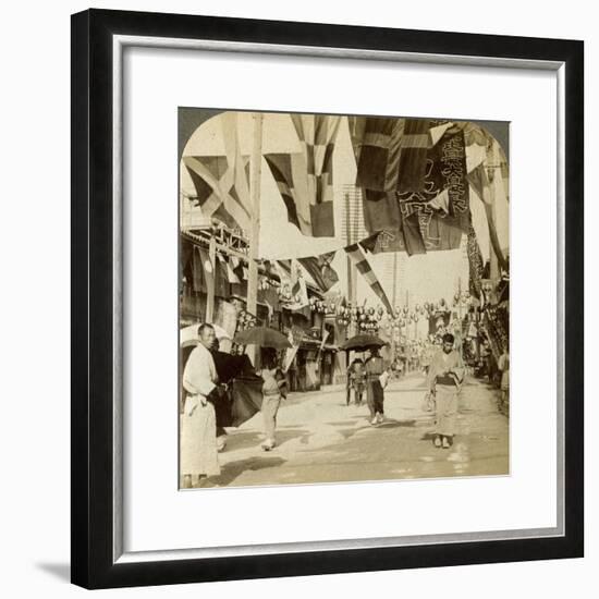 Theatre Street, Osaka, Japan-Underwood & Underwood-Framed Photographic Print