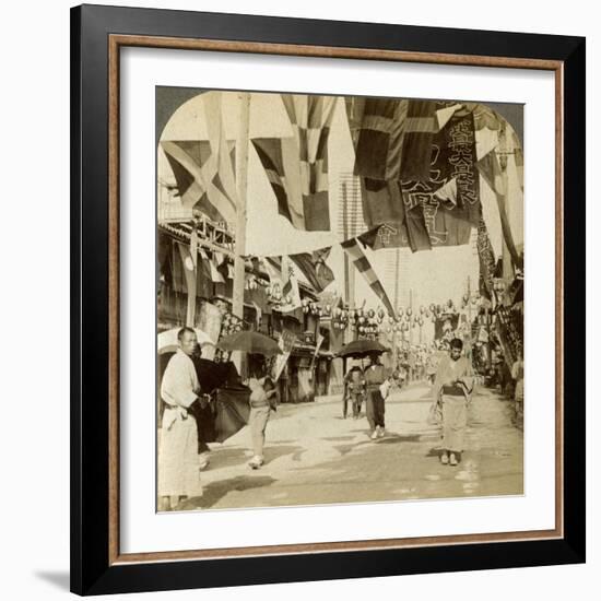 Theatre Street, Osaka, Japan-Underwood & Underwood-Framed Photographic Print