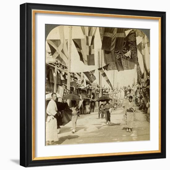 Theatre Street, Osaka, Japan-Underwood & Underwood-Framed Photographic Print