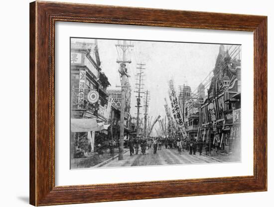 Theatre Street, Yokohama, Japan, 20th Century-null-Framed Giclee Print